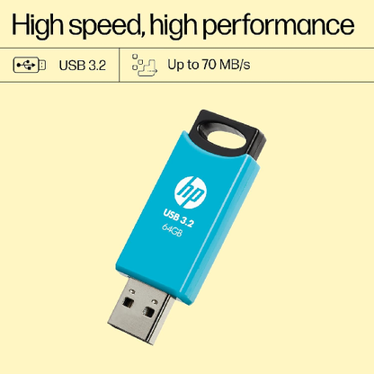 HP 712w 64GB USB 3.2 Flash Drive- Blue