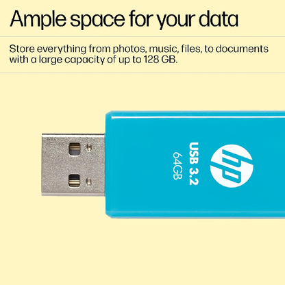 HP 712w 64GB USB 3.2 Flash Drive- Blue