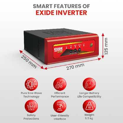 EXIDE Star STAR12V900 12V 900VA Inverter | Pure Sine Wave Output