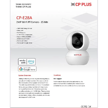 CP PLUS CP PLUS E-28A Security Camera 128 GB, 1 Channel