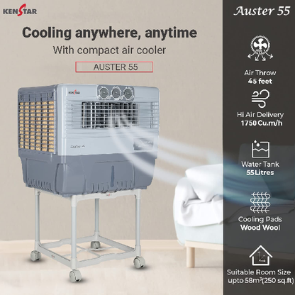 KENSTAR AUSTER 55 LITRES WOODWOOL WINDOW COOLER WHITE