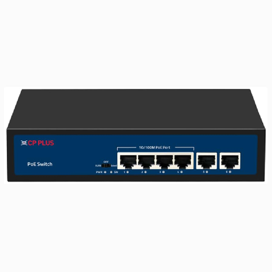 CP Plus 6 Ports Fast Ethernet with 4 PoE Ports POE Switch