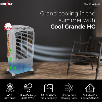 Kenstar COOL GRANDE HC 60 Desert Air Cooler 60L, 200 Watts