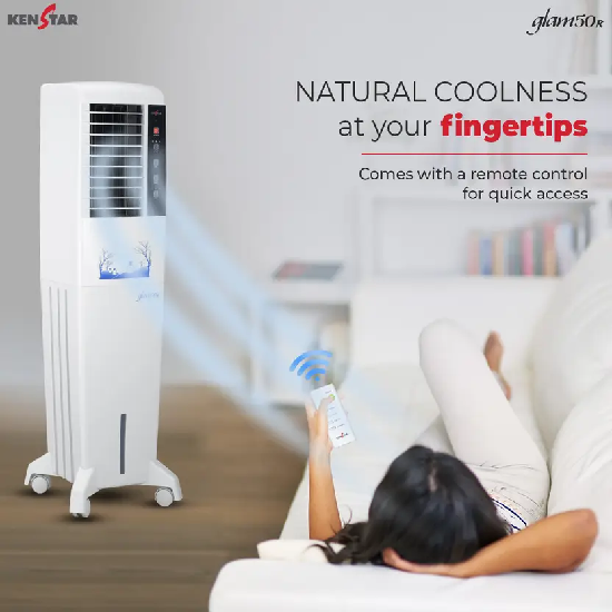 Kenstar 50 L Tower Air Cooler  (White, GLAM HC 50 RE)
