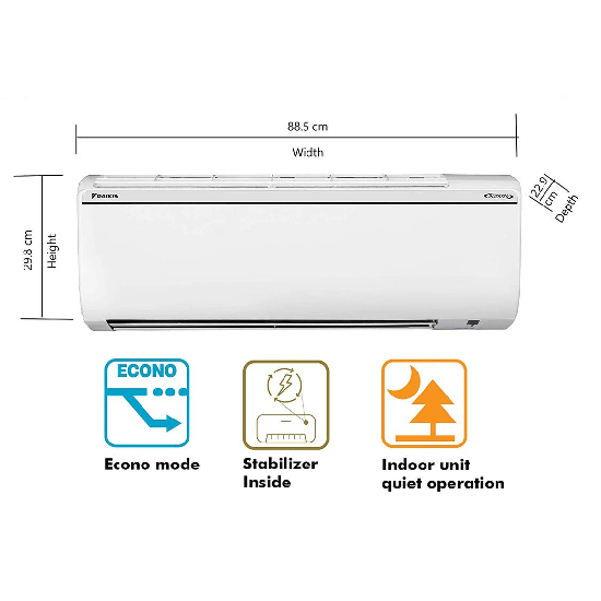 Daikin 1.8 Ton 3 Star Inverter Split AC FTKL/RKL-60TV16U, White