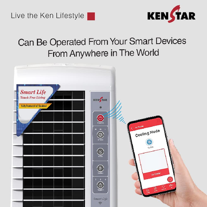 KENSTAR Glam 35 litres Honeycomb Tower Cooler White