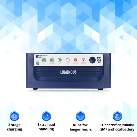 Luminous Eco Watt Neo 1050 900 VA/756W Square Wave Inverter