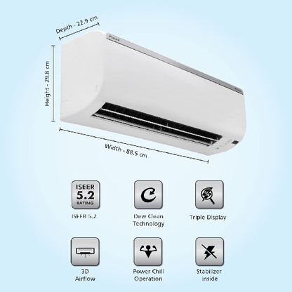 Daikin 1.8 Ton 5 Star Inverter Split AC FTKM60U,White