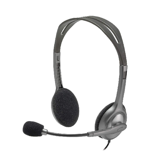 Logitech H110 Wired On Ear Headphones With Mic - Black