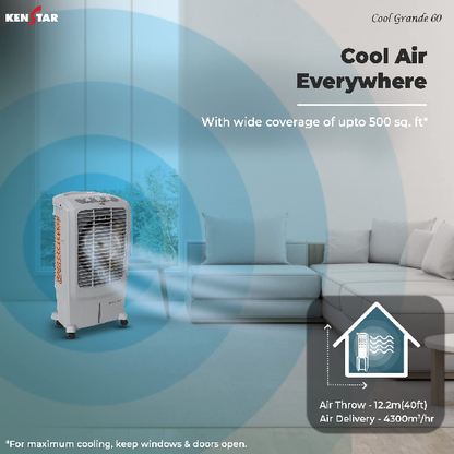 Kenstar COOL GRANDE HC 60 Desert Air Cooler 60L, 200 Watts