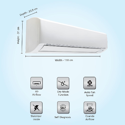 Daikin 2.02 Ton 3 Star, Inverter Split AC FTKL71UV16, White