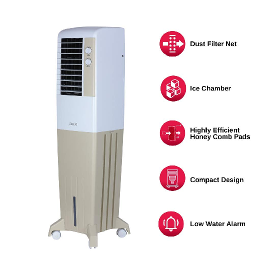 Kenstar Alta 50 Litres Tower Air Cooler Golden Yellow