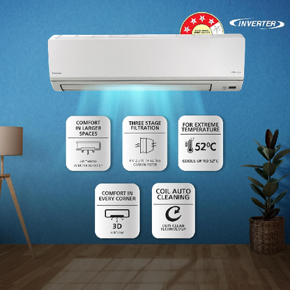 Daikin 2.6 Ton 4 Star Inverter Split AC FTKL90UV, White
