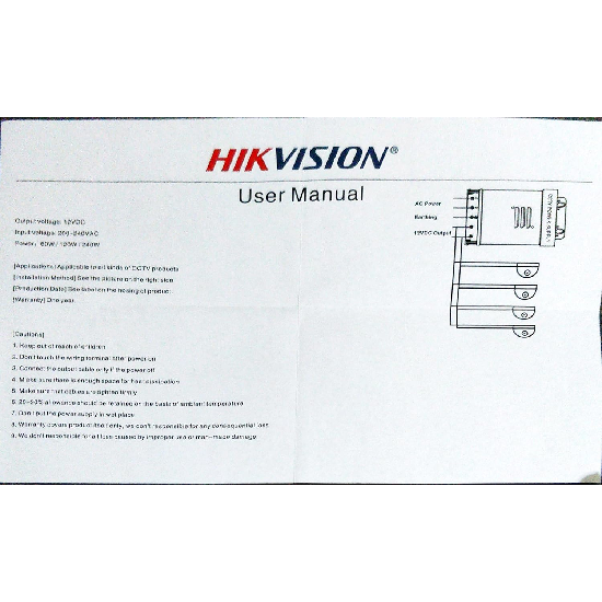 HIKVISION 8 Channel 12V 10A Switch Power Supply CCTV/SMPS