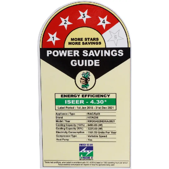 Hitachi 2 Ton 4 Star Split Inverter Hot and Cold AC - White