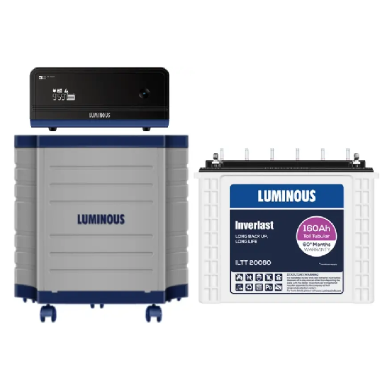 LUMINOUS Tubular Inverter Battery 160 Ah, Zelio Smart 1100 Sine Wave Digital Inverter