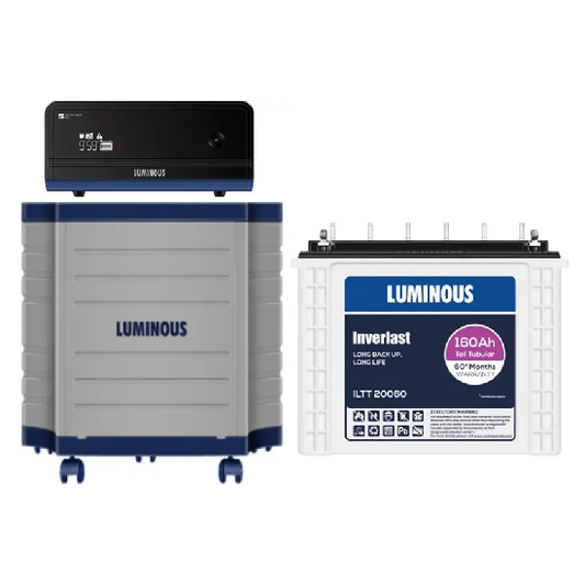 LUMINOUS Tubular Inverter Battery 160 Ah, Zelio Smart 1100 Sine Wave Digital Inverter