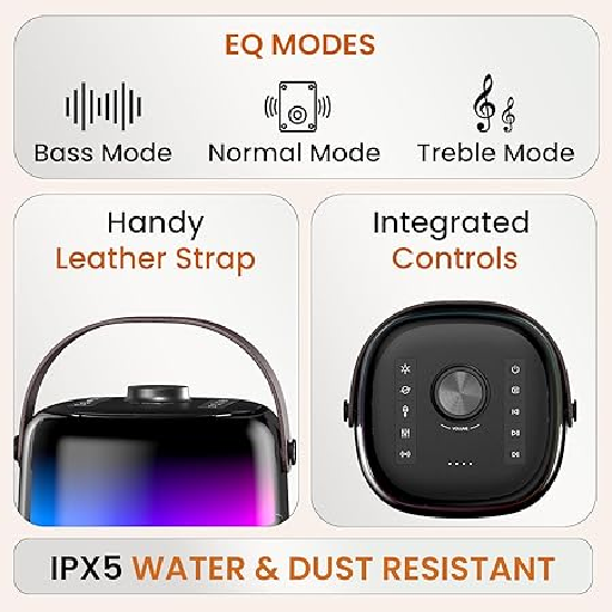 Portronics Dash 4 50W Wireless Bluetooth Party Speaker with Karaoke Mic