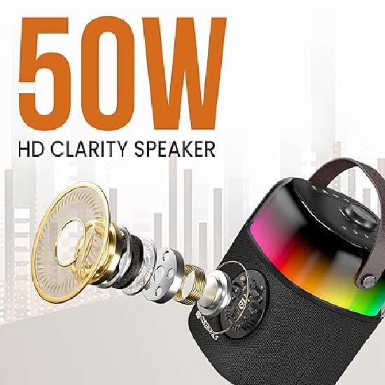 Portronics Dash 4 50W Wireless Bluetooth Party Speaker with Karaoke Mic