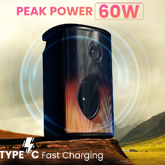 Portronics Dash 8 60W Bluetooth Party Speaker with Bass Boost Technology