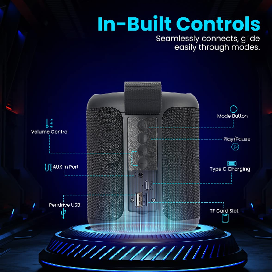 Portronics SoundDrum P 20W Portable Bluetooth Speaker