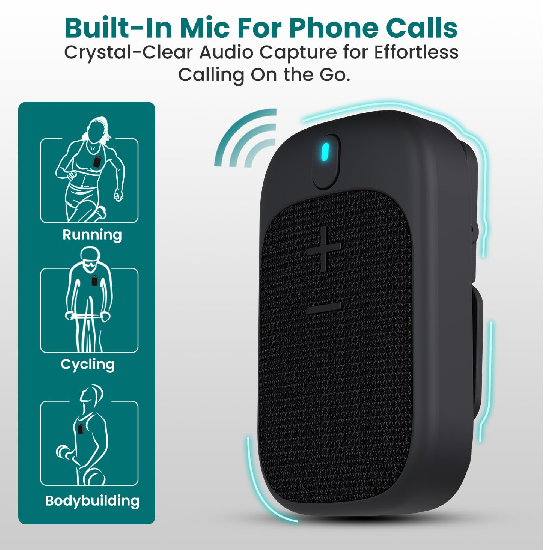 Portronics Talk Four 2W Wearable Bluetooth Speaker with Mic
