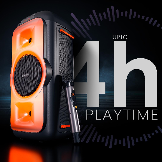 Click to see full view Portronics Iron Beats III 200W Party Speaker with Wireless Karaoke Mic