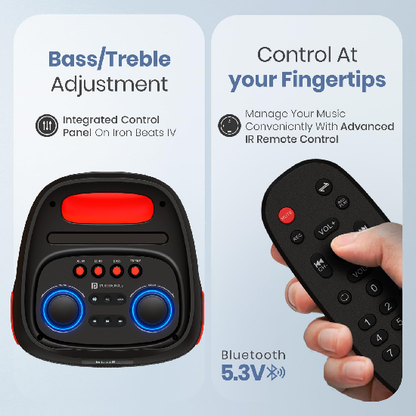 Portronics Iron Beats IV 250W Party Speaker with Dual 6" Subwoofer