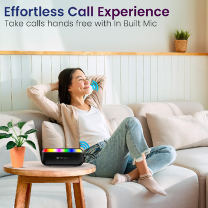 Portronics Plugs 3 15W Portable Bluetooth Speaker with Inbuilt Mic, Dynamic RGB Lights