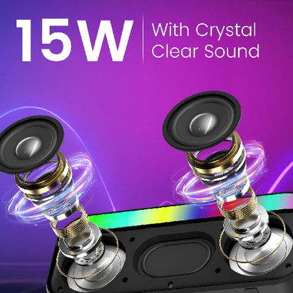 Portronics Plugs 3 15W Portable Bluetooth Speaker with Inbuilt Mic, Dynamic RGB Lights