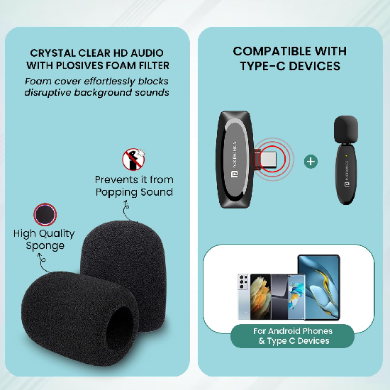 Portronics Dash 7 Omnidirectional Type C Wireless Microphone