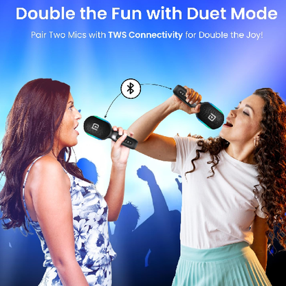 Portronics Dash 2 Wireless Bluetooth Karaoke Mic with 10W Speaker,Upto 10 Hour Playtime