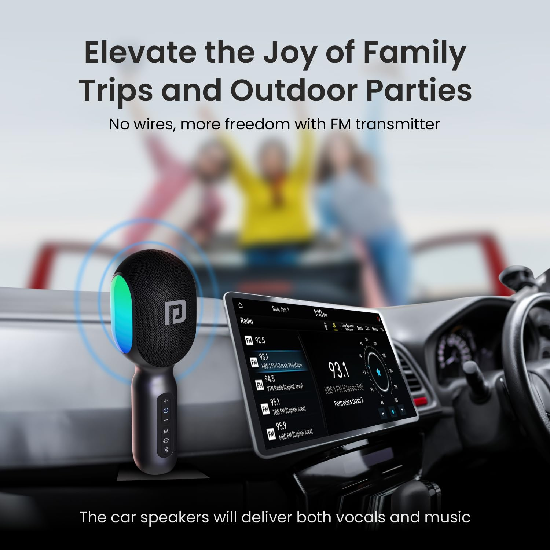 Portronics Dash 2 Wireless Bluetooth Karaoke Mic with 10W Speaker,Upto 10 Hour Playtime