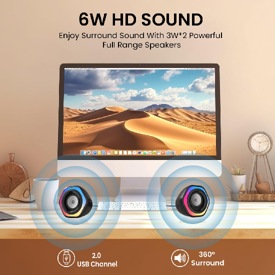 Portronics in Tune 4 6W Portable USB Powered Wired Speaker