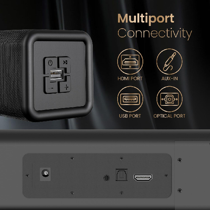 Portronics Pure Sound 107 | 200W Soundbar with Subwoofer for Deep Bass