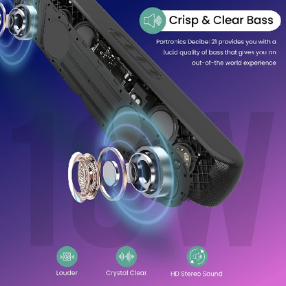 Portronics Decibel 21 10W Wireless Bluetooth Soundbar with LED Lights