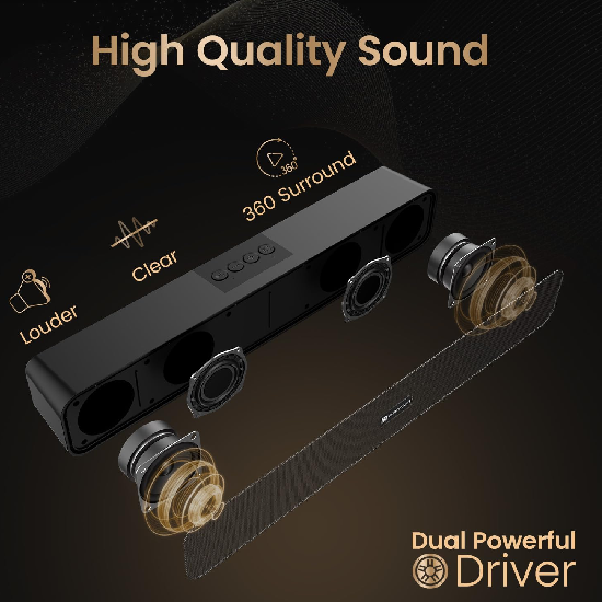 Portronics Decibel 24 | 10W Bluetooth Soundbar Speaker