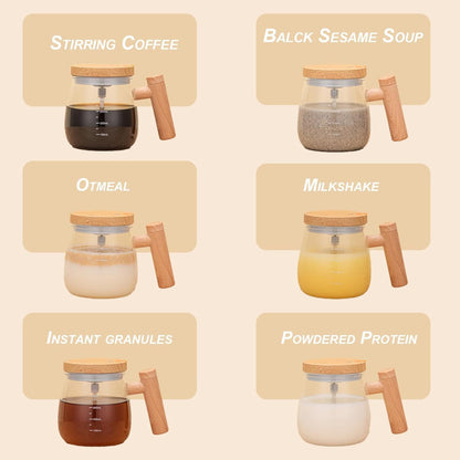 Self Stirring Mixing Cup Glass Mug 500ml