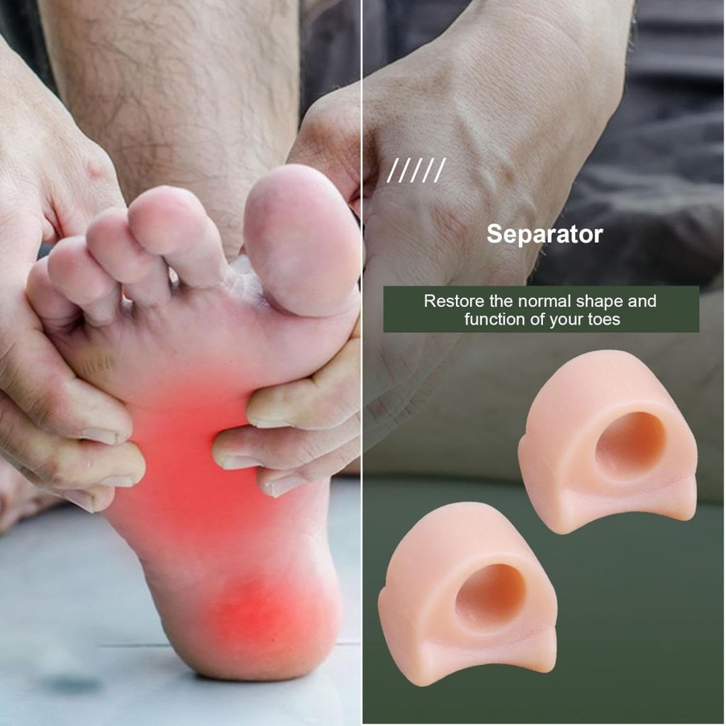 Quick Secure Silicone Gel Toe Separator Ring 1 Pair
