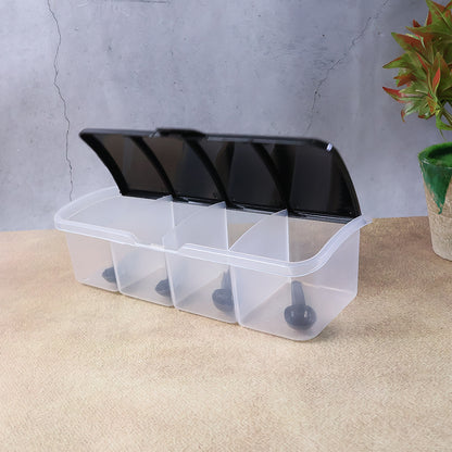 Kitchen Multipurpose Air-tight 4 Sections Storage Containers  Masala Box (1 Set)