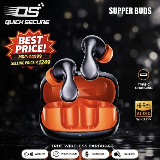 Quick Secure Super Pods with 50dB ANC, 360 Spatial AI Audio